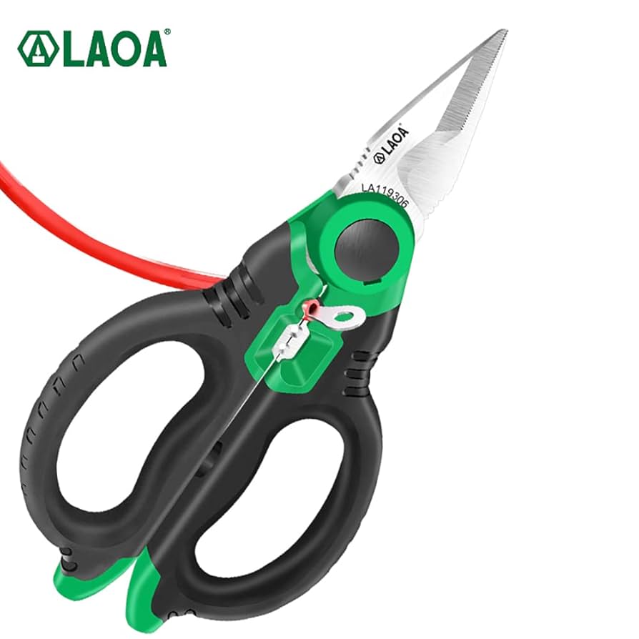 LAOA Electrician Scissors Stainless Steel Serrated 6 Inch